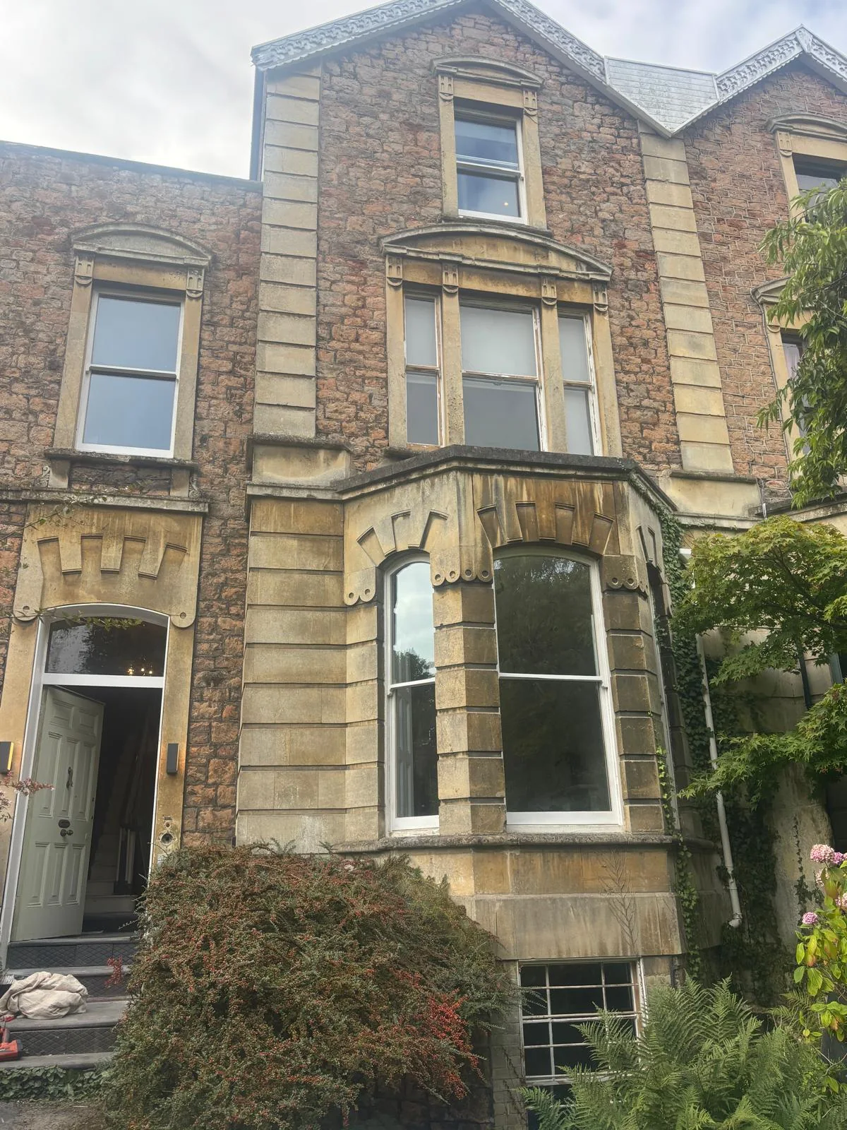 Front elevation of a period property with sash windows.