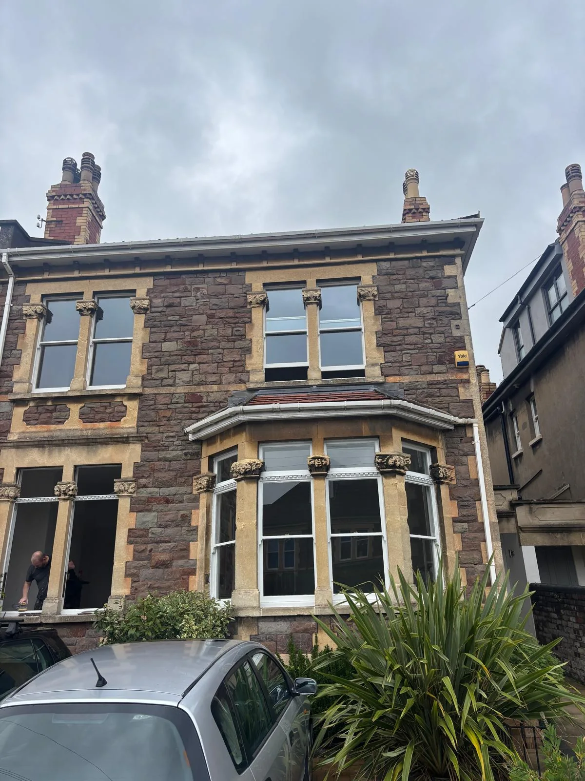 Front elevation of a Victorian period property having new double glazed sashed in Redland
